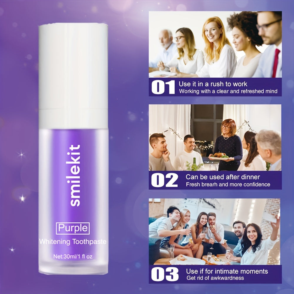 Mint Flavor,Purple Whitening Toothpaste, Light Mini Purple Toothpaste, Deep Cleaning, Mild and Spicy, Fresh Breath, Oral Cleaning Whitening Toothpaste, Travel Portable Purple Toothpaste, Home Whitening Toothpaste