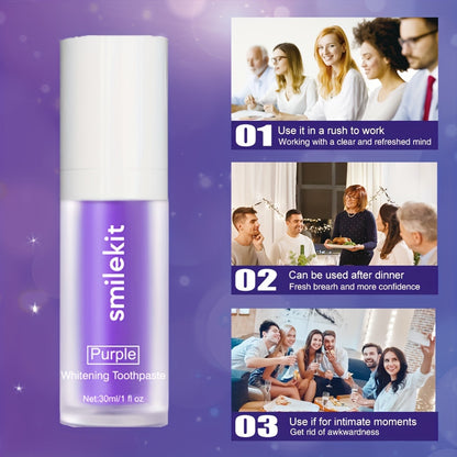 Mint Flavor,Purple Whitening Toothpaste, Light Mini Purple Toothpaste, Deep Cleaning, Mild and Spicy, Fresh Breath, Oral Cleaning Whitening Toothpaste, Travel Portable Purple Toothpaste, Home Whitening Toothpaste