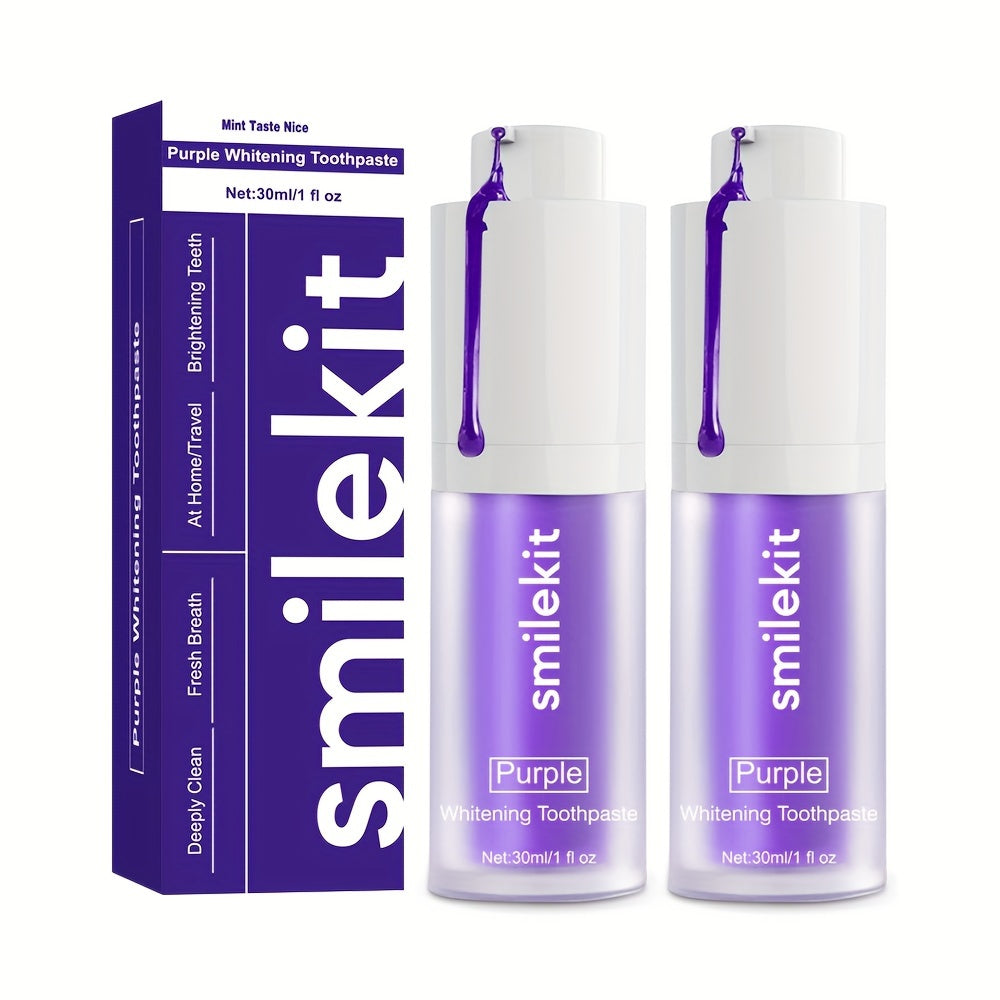 Mint Flavor,Purple Whitening Toothpaste, Light Mini Purple Toothpaste, Deep Cleaning, Mild and Spicy, Fresh Breath, Oral Cleaning Whitening Toothpaste, Travel Portable Purple Toothpaste, Home Whitening Toothpaste