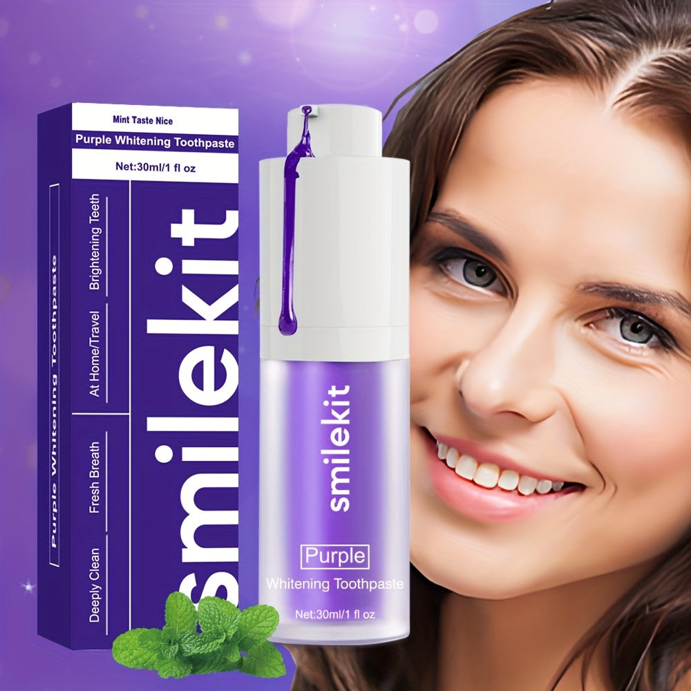 Mint Flavor,Purple Whitening Toothpaste, Light Mini Purple Toothpaste, Deep Cleaning, Mild and Spicy, Fresh Breath, Oral Cleaning Whitening Toothpaste, Travel Portable Purple Toothpaste, Home Whitening Toothpaste
