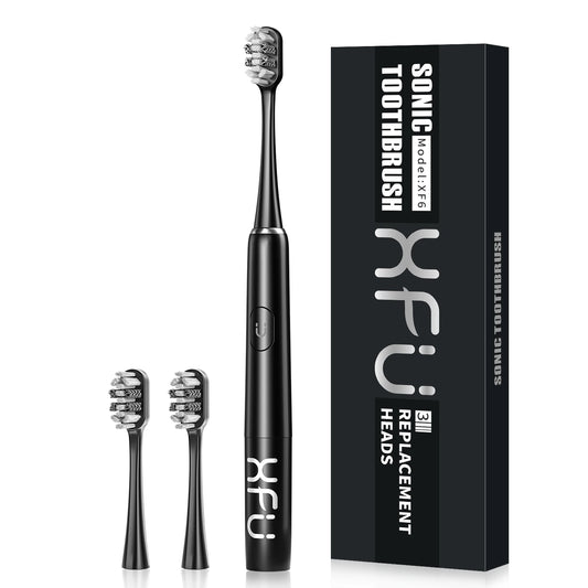 SEAGO Electric Toothbrush Sonic Adult Battery Teeth brush holder with 3 Replacement Brush Heads Waterproof Smart time For Gift