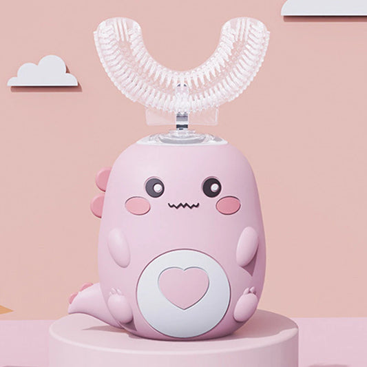 Children U-shaped Electric Toothbrush 360 Degrees Smart Cartoon Kids silicone Toothbrush Automatic Rechargeable Sonic Toothbrush