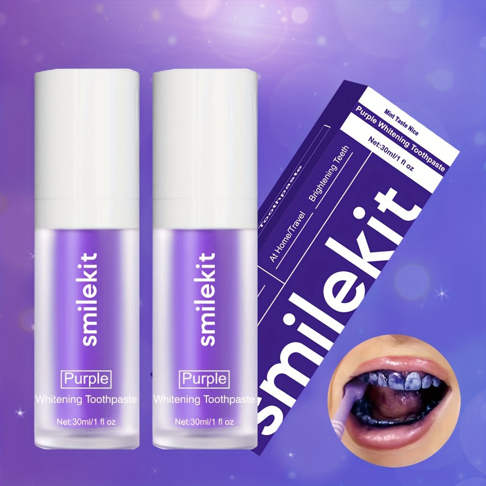 Mint Flavor,Purple Whitening Toothpaste, Light Mini Purple Toothpaste, Deep Cleaning, Mild and Spicy, Fresh Breath, Oral Cleaning Whitening Toothpaste, Travel Portable Purple Toothpaste, Home Whitening Toothpaste